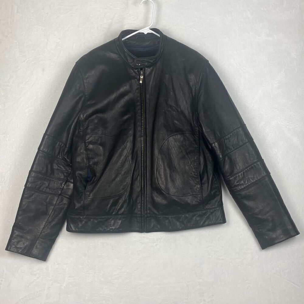 Top Gun Movie Italian Lamb Aviator Leather Jacket Mens Large Black Full Zip